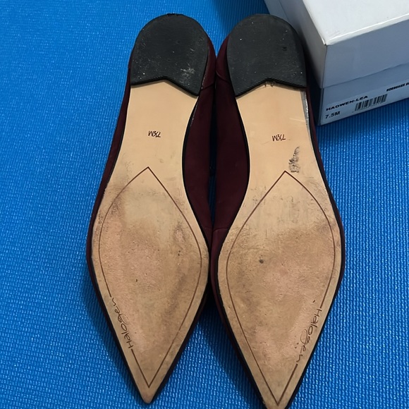 Halogen Owen Pointy Toe Ghillie flats in Bordeaux Suede Size 7.5M - Picture 8 of 9
